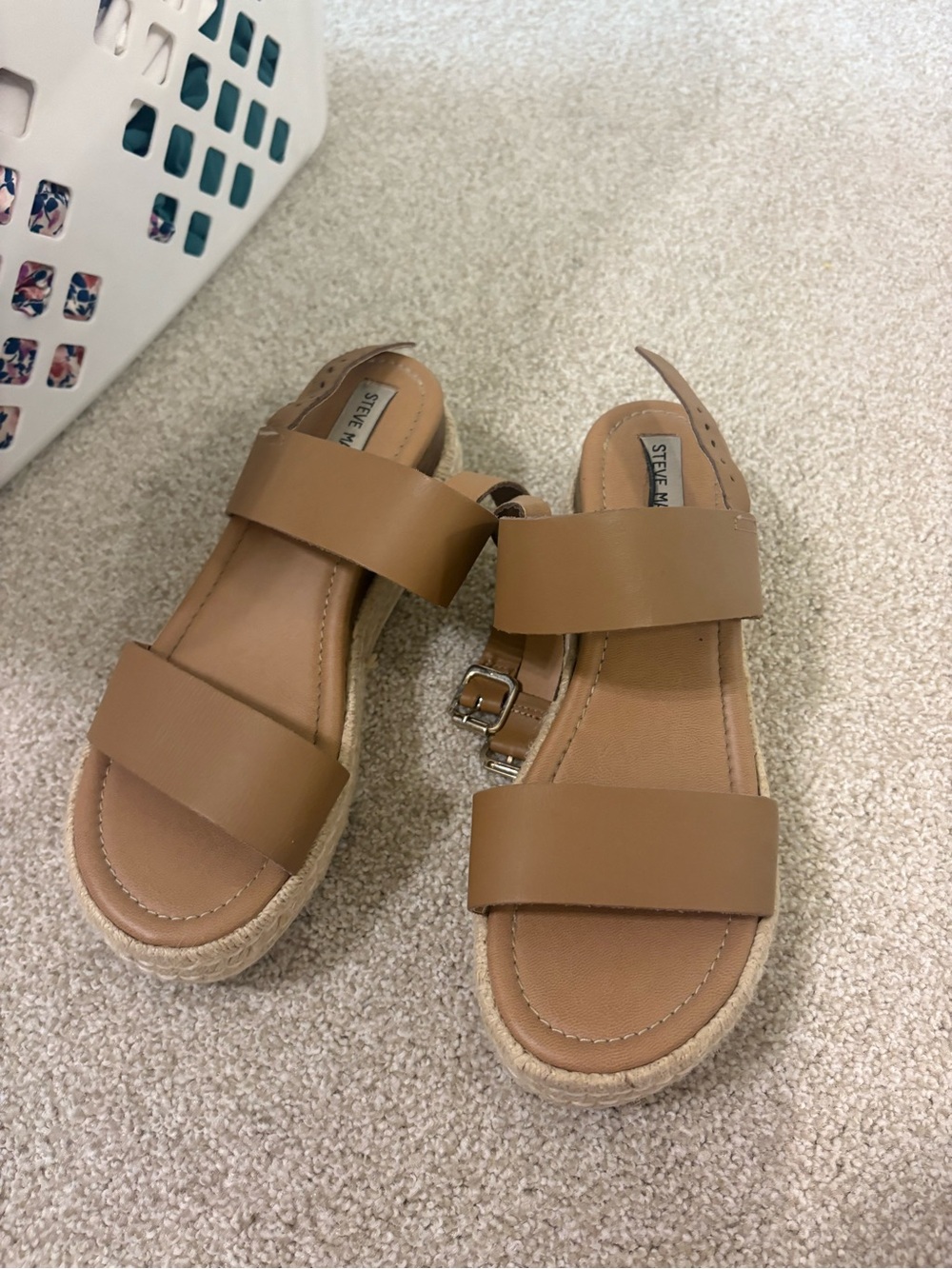Steve Madden Tan Dual-Strap Espadrille Sandals